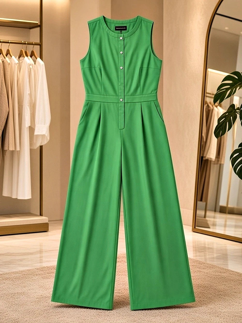 Banana Republic Green Wide-Leg Jumpsuit